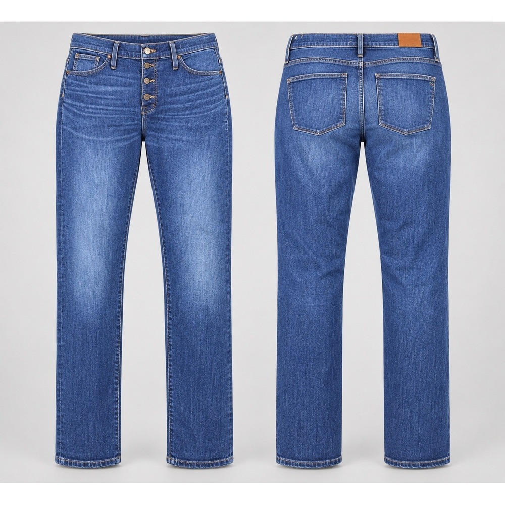 Madewell 10 Inch High Rise Skinny Jeans,  womens 38/29Stretch raw hem button fly